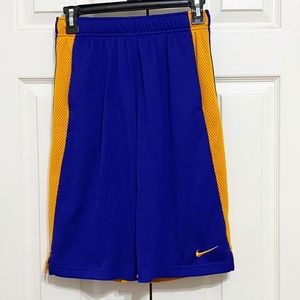 Nike Blue & Orange Boys Athletic Shorts